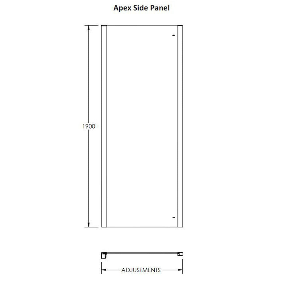 Hudson Reed Apex 760mm Chrome Side Panel