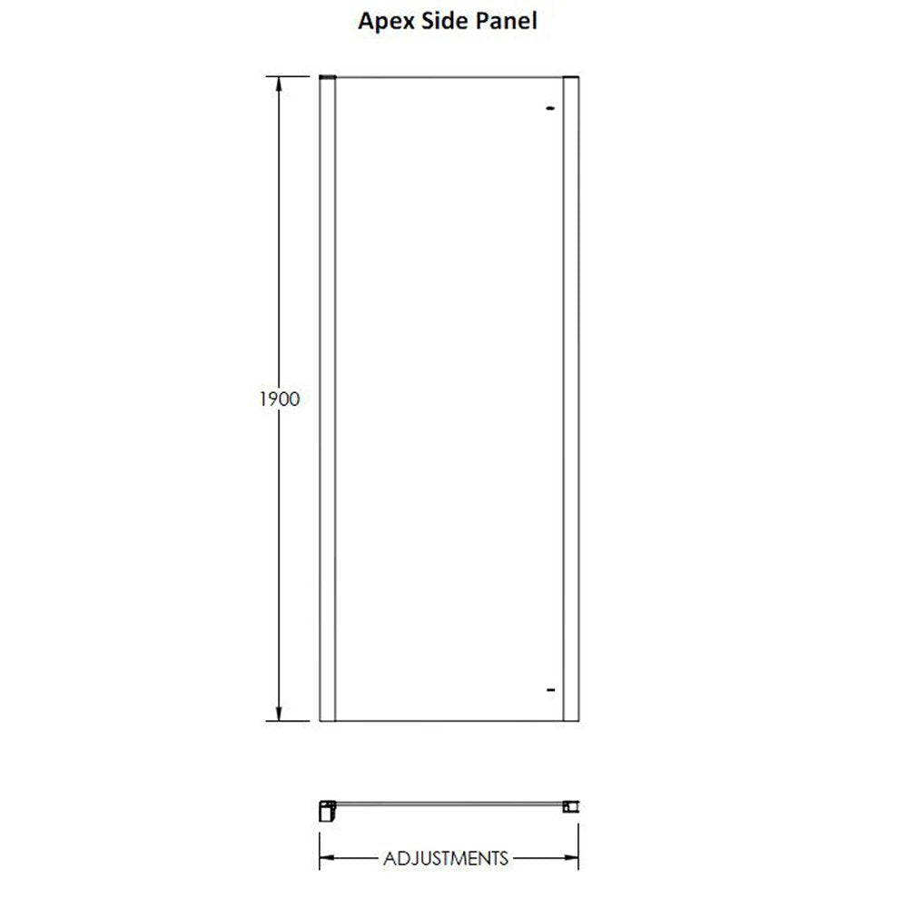 Hudson Reed Apex 900mm Chrome Side Panel