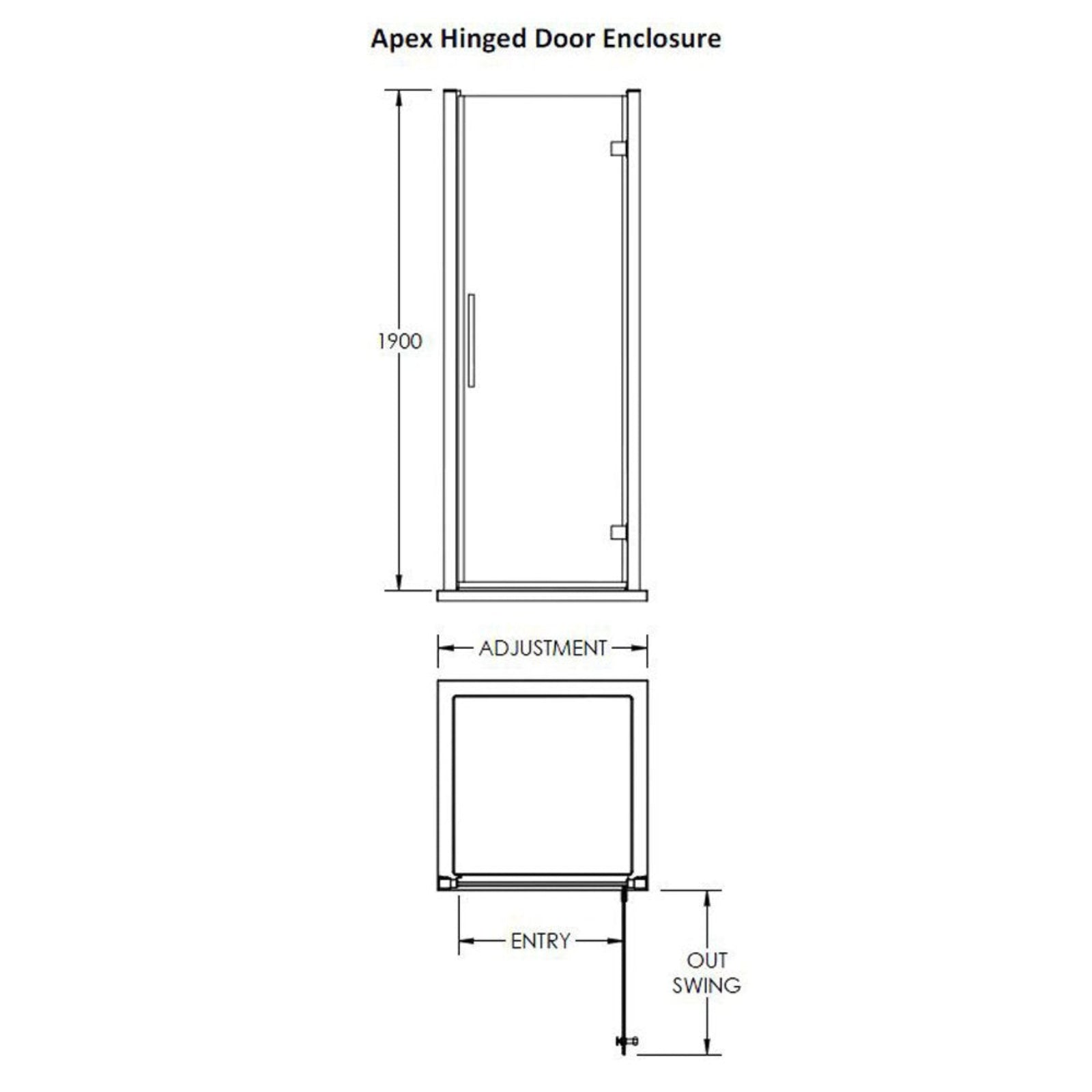 Hudson Reed Apex Hinged Door 760mm - MH76-E8