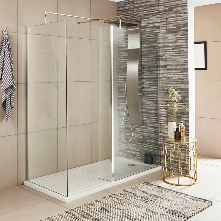 hudson-reed-wetroom-shower-return-screen-215mm-with-chrome-support-bar---wrsb250-