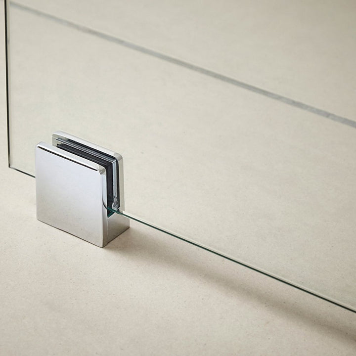 Chrome wall-mounted bath spout with modern design