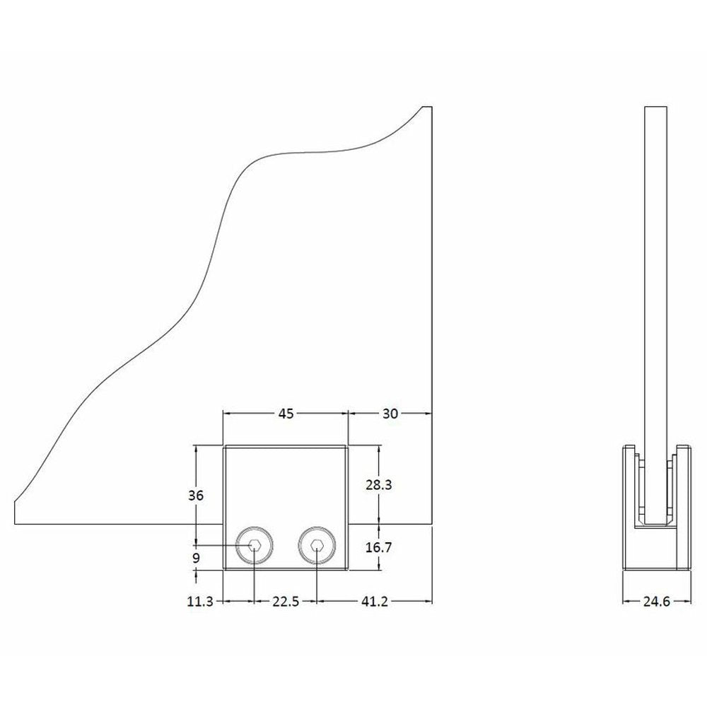 Hudson Reed Wetroom Shower Screen Support Foot - WRSF001