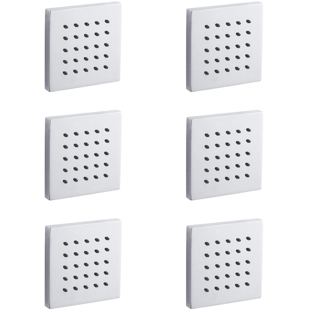 Hudson Reed Chrome 6 Pack Square Tile Body Jets - BDJ002X6