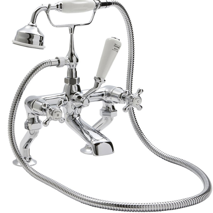 hudson-reed-topaz-white-crosshead-dome-collar-bath-shower-mixer-tap--shower-kit---bc304dx-