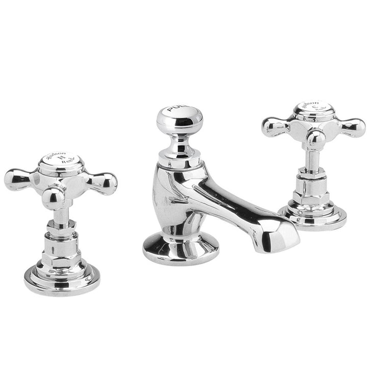 hudson-reed-topaz-white-crosshead-hexagonal-collar-3-hole-basin-mixer-tap--waste---bc307hx-