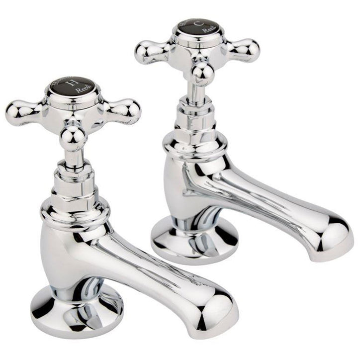 hudson-reed-topaz-black-crosshead-hexagonal-collar-basin-taps---bc401hx-