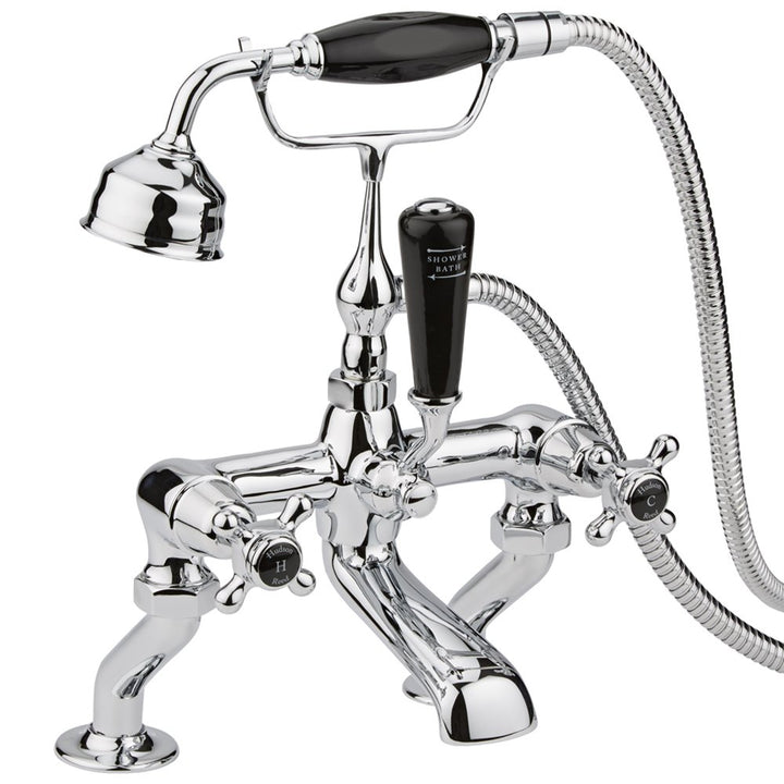hudson-reed-topaz-black-crosshead-dome-collar-bath-shower-mixer-tap--shower-kit---bc404dx-