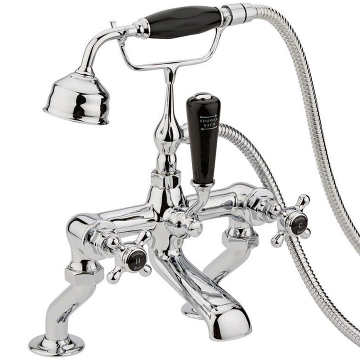hudson-reed-topaz-black-crosshead-hexagonal-collar-bath-shower-mixer-tap--shower-kit---bc404hx-
