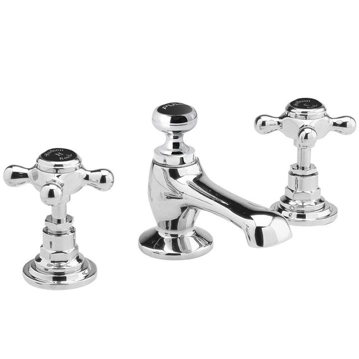 hudson-reed-topaz-black-crosshead-hexagonal-collar-3-hole-basin-mixer-tap--pop-up-waste---bc407hx-