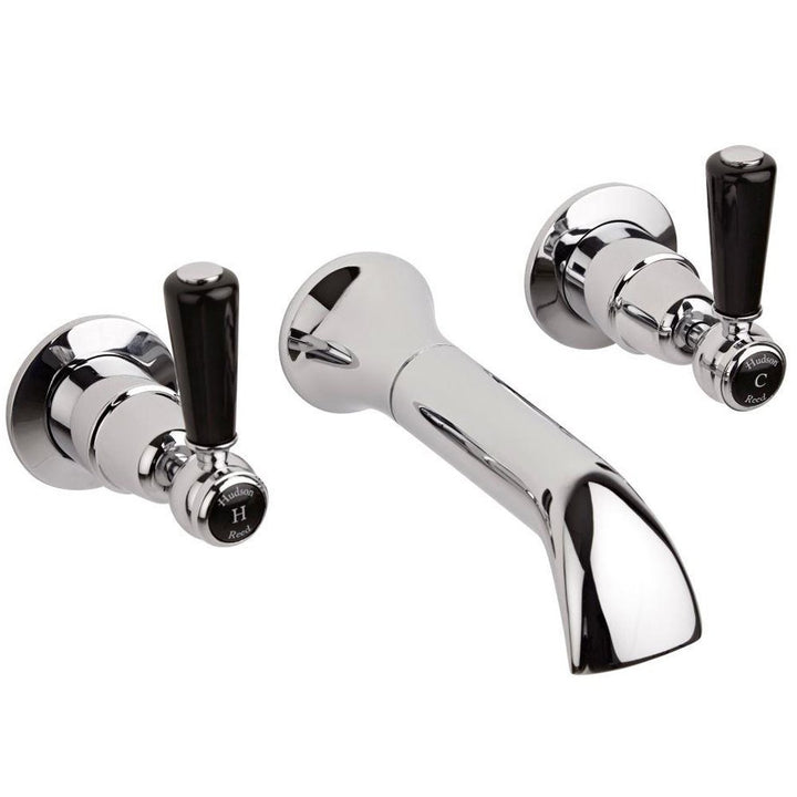 hudson-reed-topaz-black-lever-dome-collar-3-hole-wall-mount-bath-mixer-tap---bc409dl-