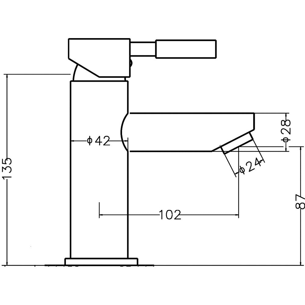 Nuie Series 2 Lever Single Lever Basin Mixer Tap & Push Button Waste - FJ318