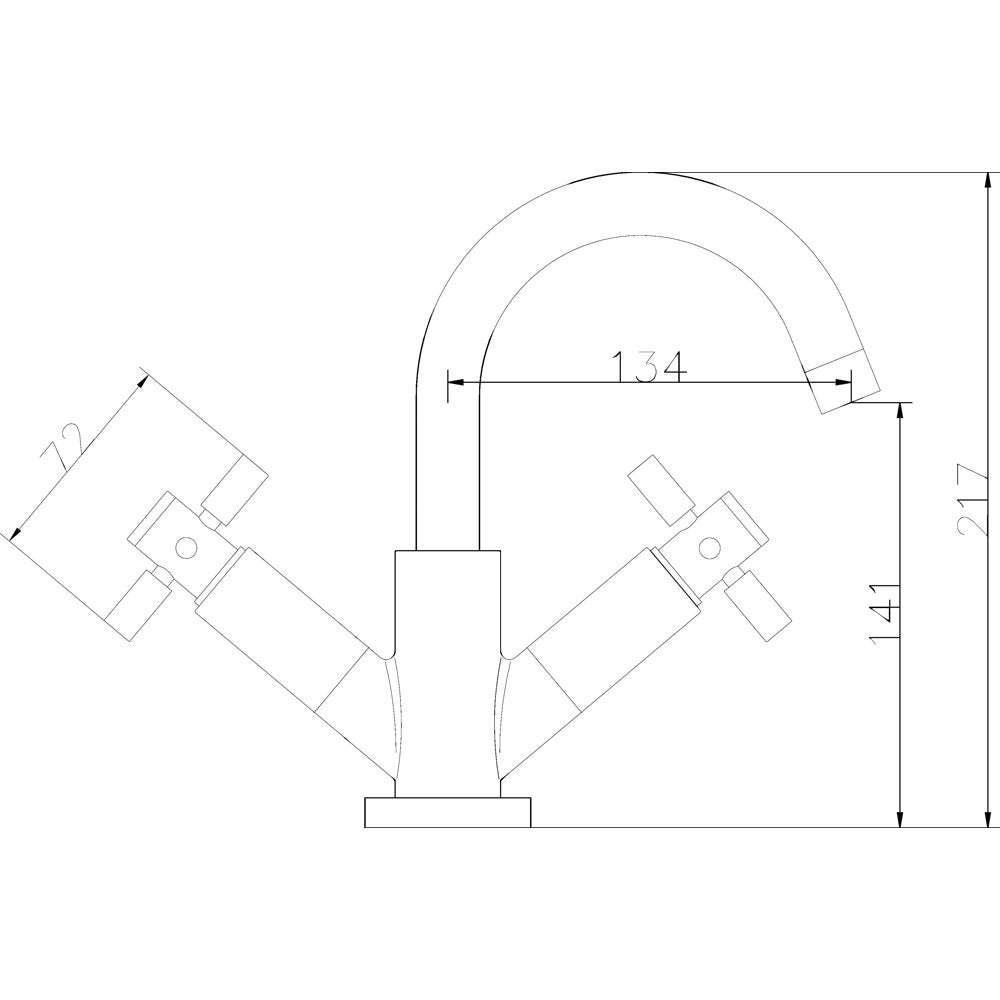 Hudson Reed Tec Crosshead Swivel Spout Basin Mixer Tap & Waste - TEX315