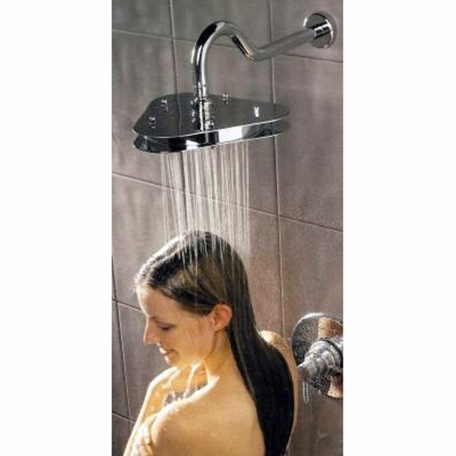 Hudson Reed 8" Chrome Plated Rain Shower Head & Contemporary Arm A3225