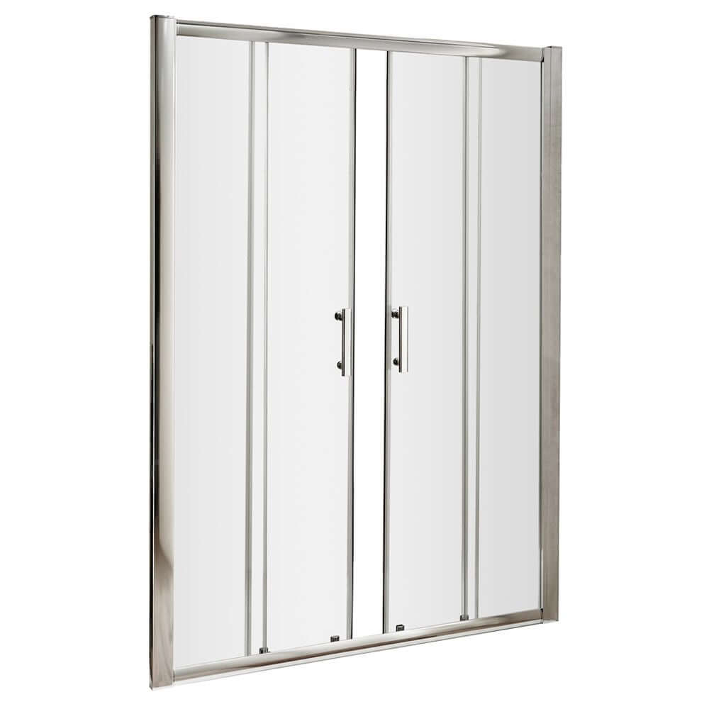 Nuie Pacific Chrome 1700mm Double Sliding Door Shower Enclosure