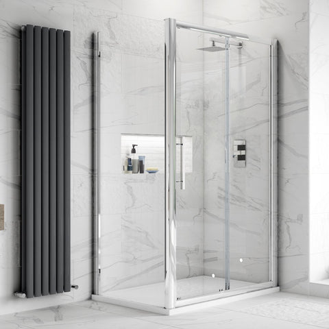 Hudson Reed Apex Chrome Sliding Door Shower Enclosure 1400x760x8mm