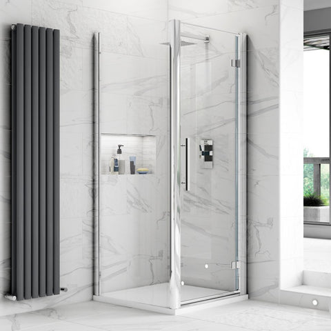 Hudson Reed Apex Chrome Hinged Door Shower Enclosure 760x800x8mm