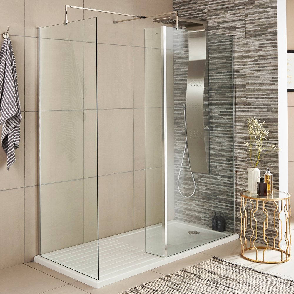 Nuie Wetroom Return Shower Screen 215x1850mm - WRS025