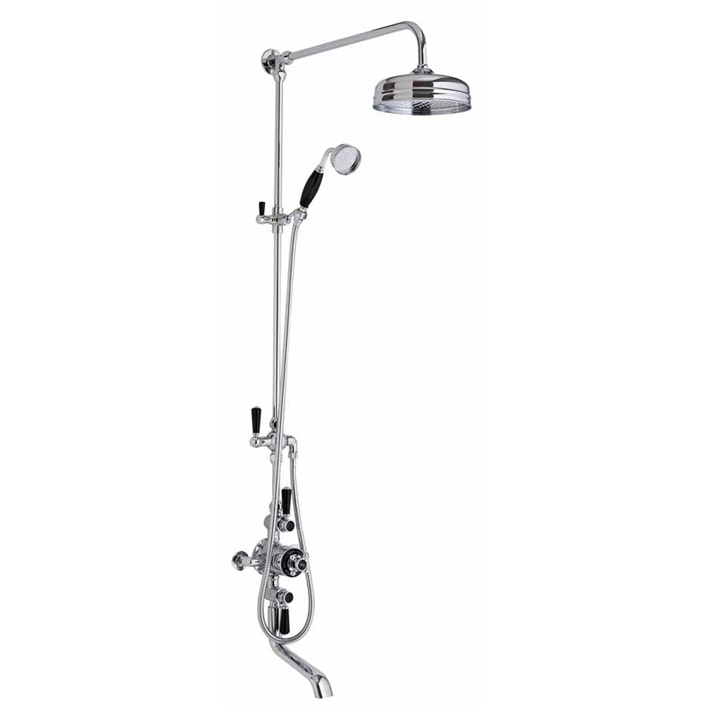 Hudson Reed Black Topaz Triple Exposed Shower Thermostatic Valve & Spout - BTSVT103