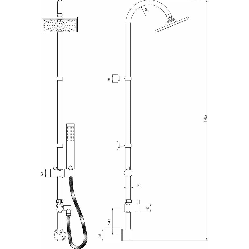 Hudson Reed Worth Shower Kit with Concealed Outlet Elbow - A3116
