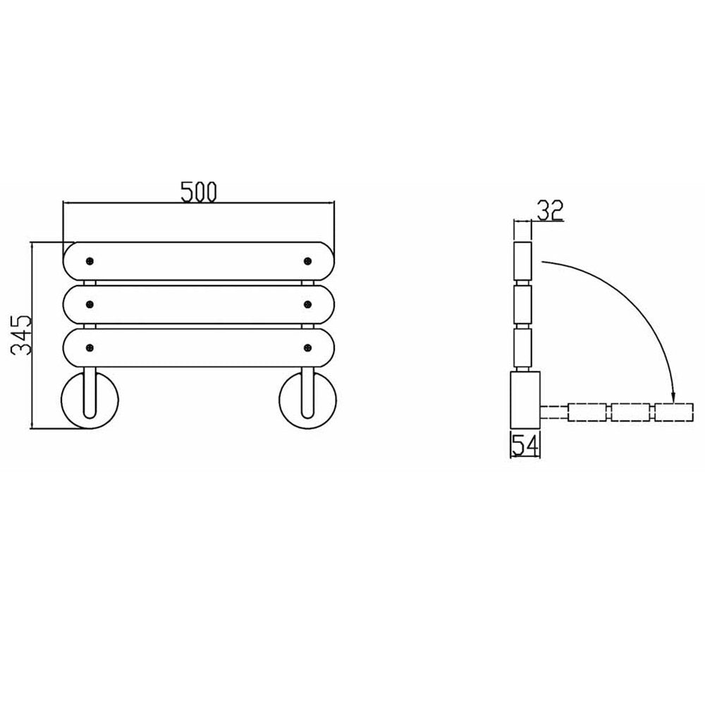 Hudson Reed Shower Seat Chrome Hinges - LA371