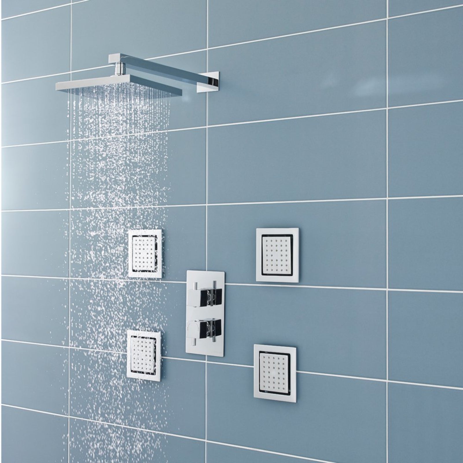 Nuie Chrome Square Fixed Shower Head 200mm - HEAD50