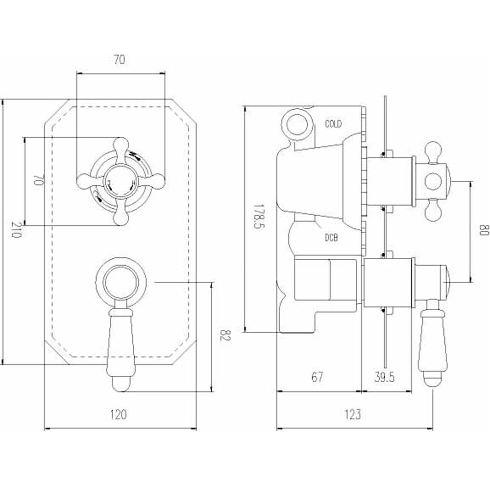 Nuie Victorian Twin Thermostatic Shower Valve - ITY316