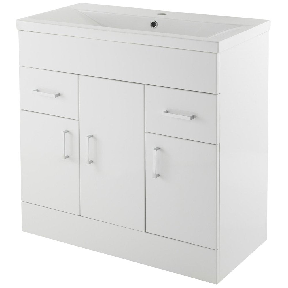 Nuie Eden Gloss White Floor Standing 800mm Cabinet & Basin 1 - VTMW800
