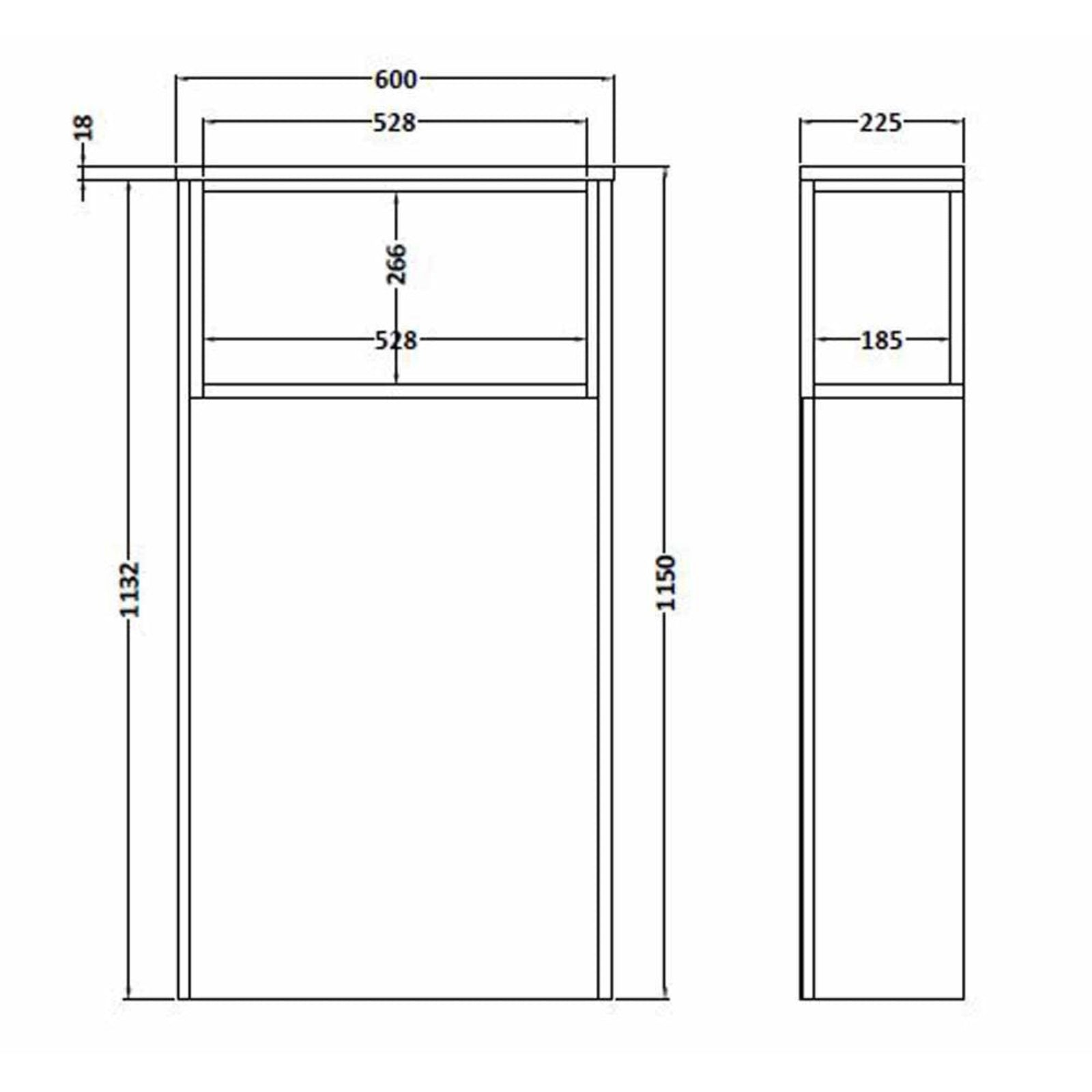 Hudson Reed Coast Grey Gloss 600mm Back to Wall WC Toilet Unit FMC856