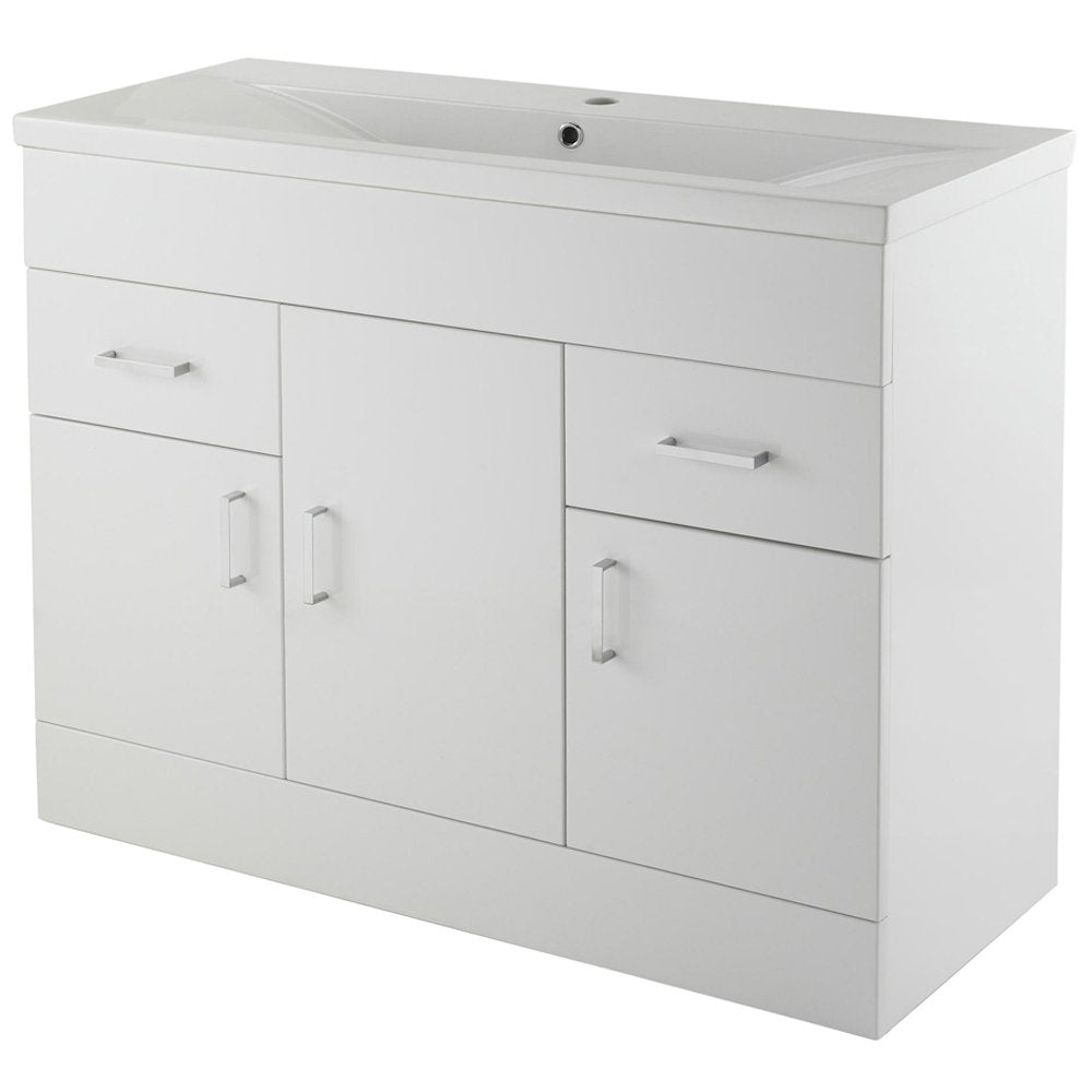 Nuie Eden Gloss White Floor Standing 1000mm Cabinet & Basin 1 - VTNB1000