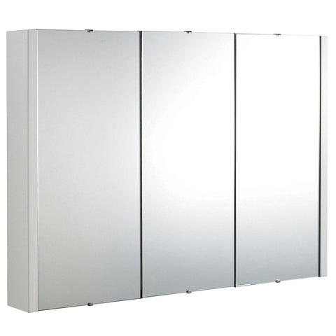 Nuie Eden Gloss White 900mm Mirror Cabinet - NVM116