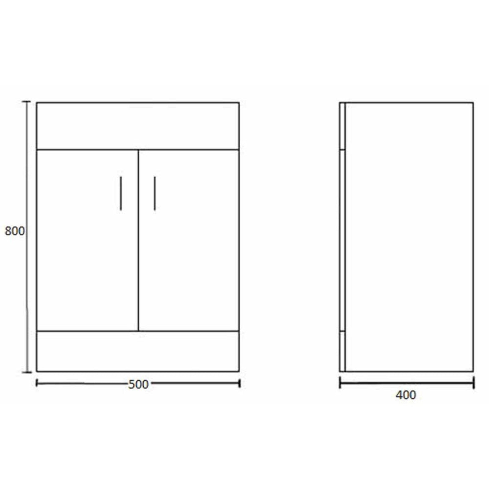 Nuie Eden Gloss White Floor Standing 500mm Cabinet & Basin 2 - VTMW500E