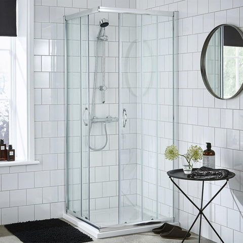 Nuie Ella Chrome Corner Entry Shower Enclosure 800X800mm