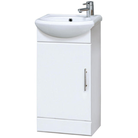 Nuie Mayford Gloss White 420mm Cloakroom Unit & Basin - NVS100