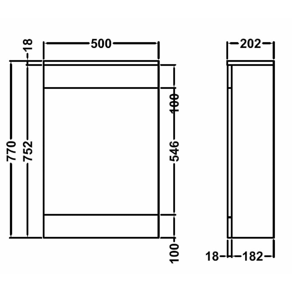 Nuie Mayford Gloss White 500X202mm Back to Wall WC Toilet Unit NVS142