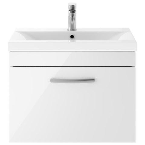 Nuie Athena Gloss White Wall Hung 600mm Cabinet & Basin 1 - ATH041A