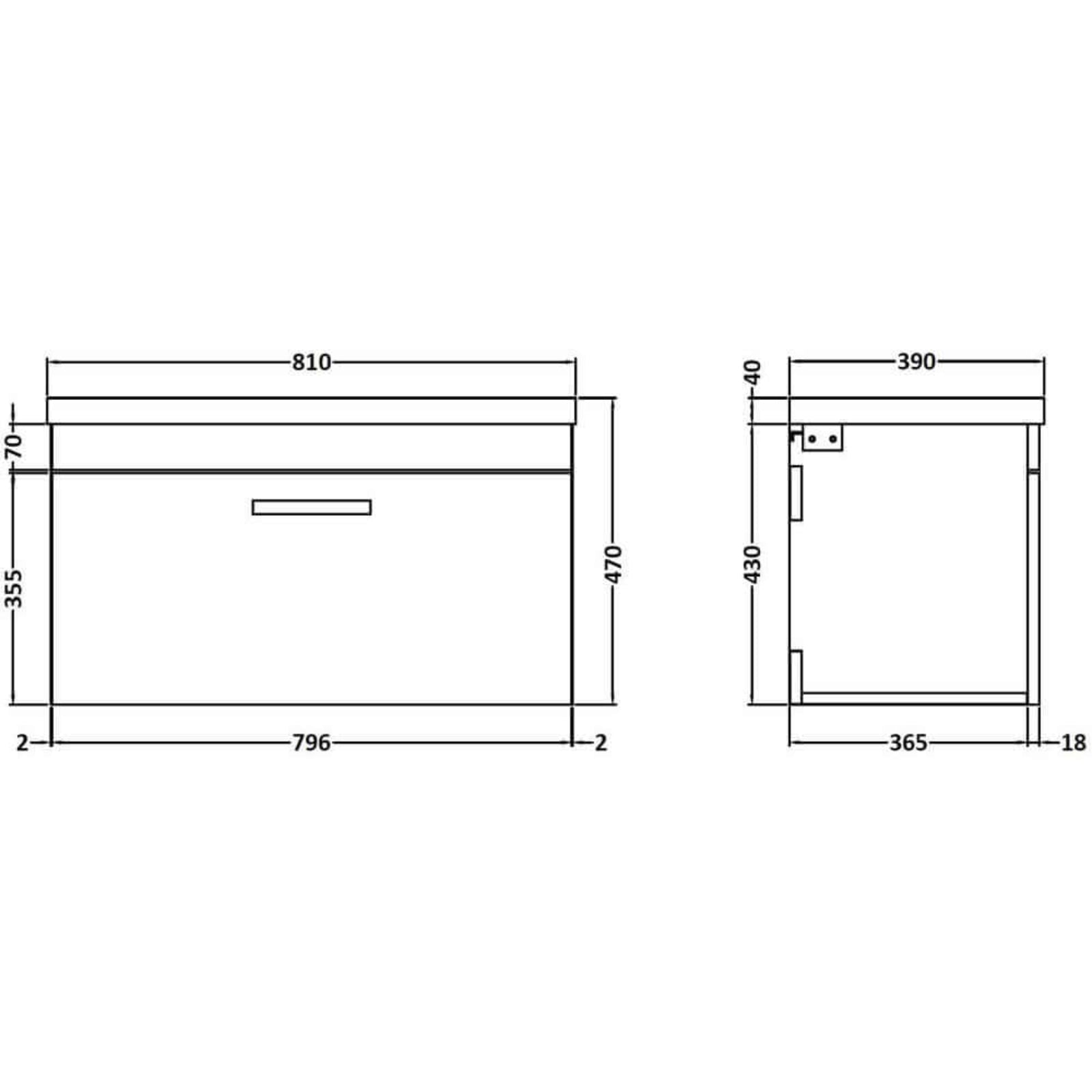 Nuie Athena Wall Hung Vanity Unit and Basin