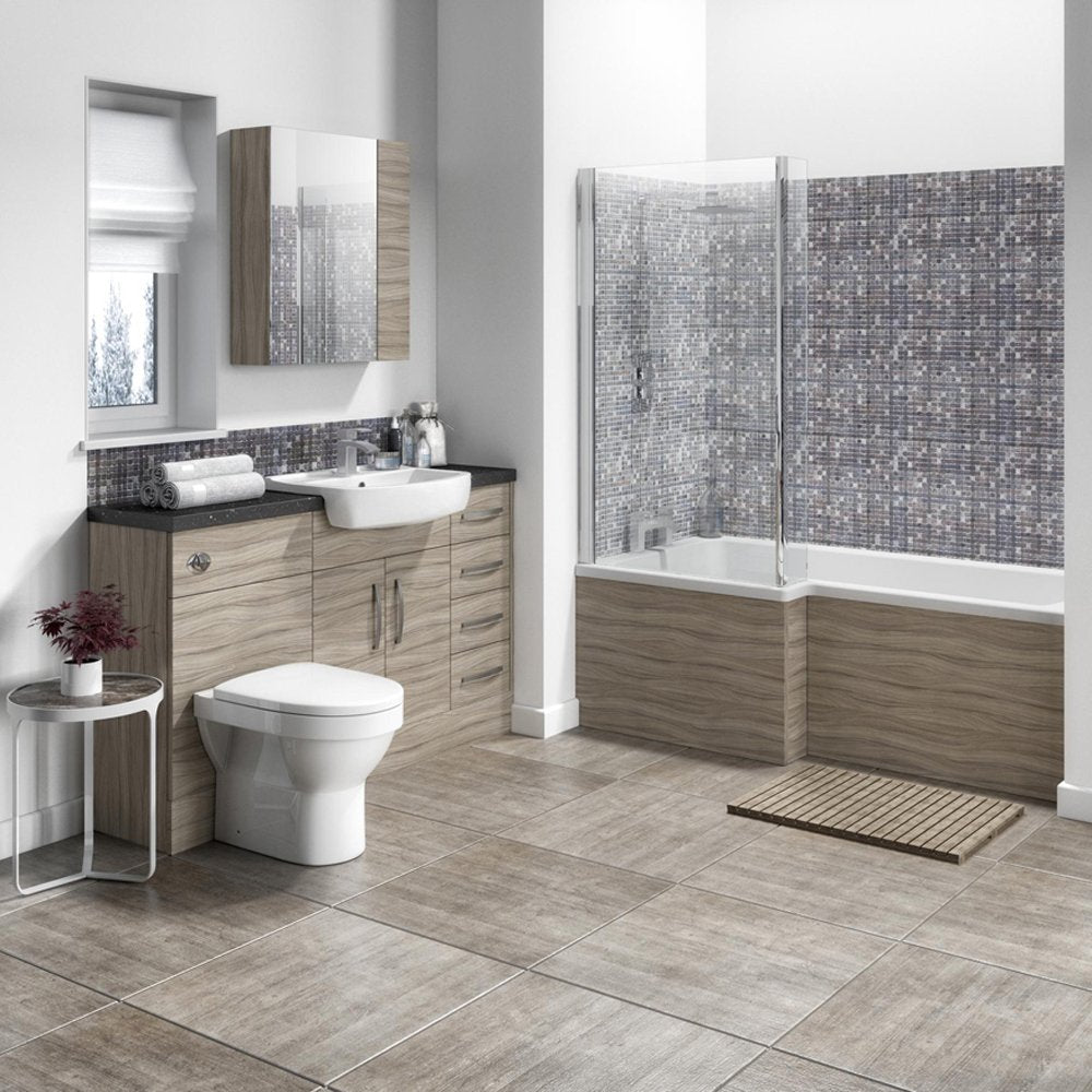 Hudson Reed Fusion Driftwood 600mm Mirror Unit (75/25) - OFF218