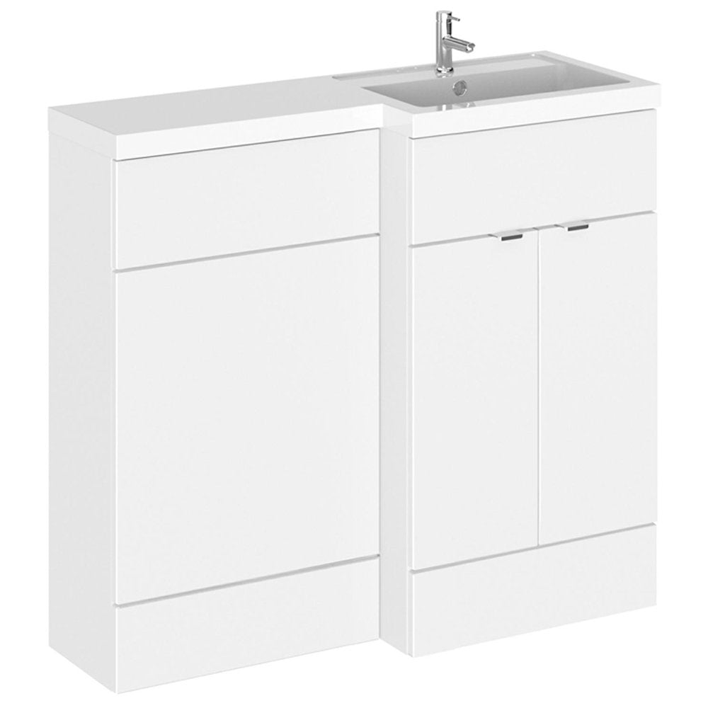 Hudson Reed Fusion Gloss White 1000mm RH Basin & WC Combination Unit CBI127