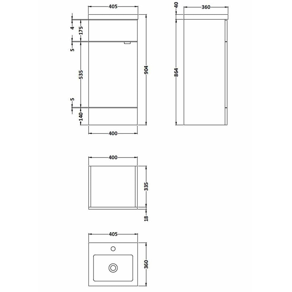 Hudson Reed Fusion 400mm Vanity Unit & Basin