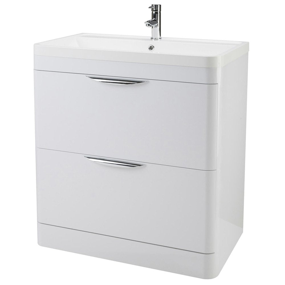 Nuie Parade Gloss White Floor Standing 800mm Cabinet & Basin - FPA004