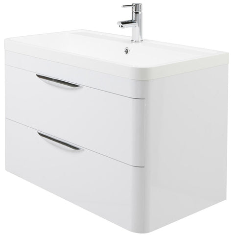 Nuie Parade Gloss White Wall Hung 800mm Cabinet & Basin - FPA005