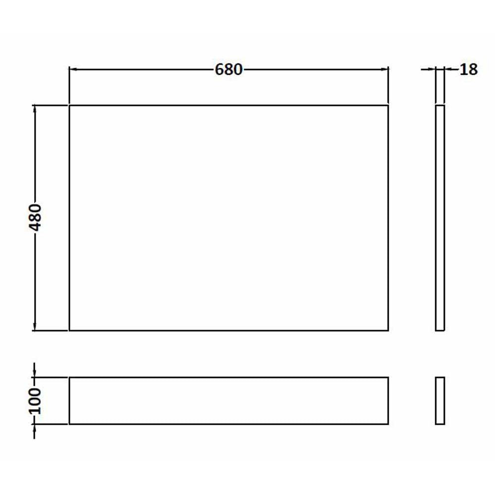 Hudson Reed Fusion Gloss Grey 700mm Bath End Panel & Plinth - OFF970