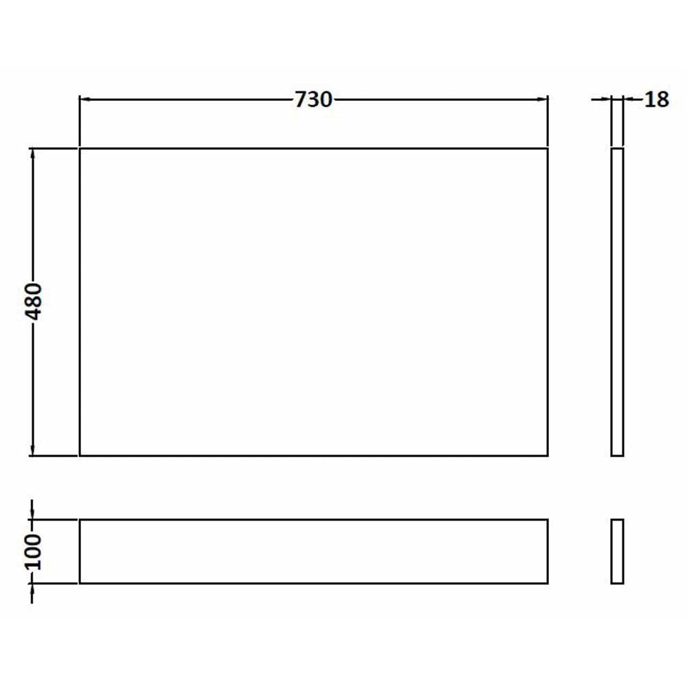 Hudson Reed Fusion Gloss Grey 750mm Bath End Panel & Plinth - OFF971