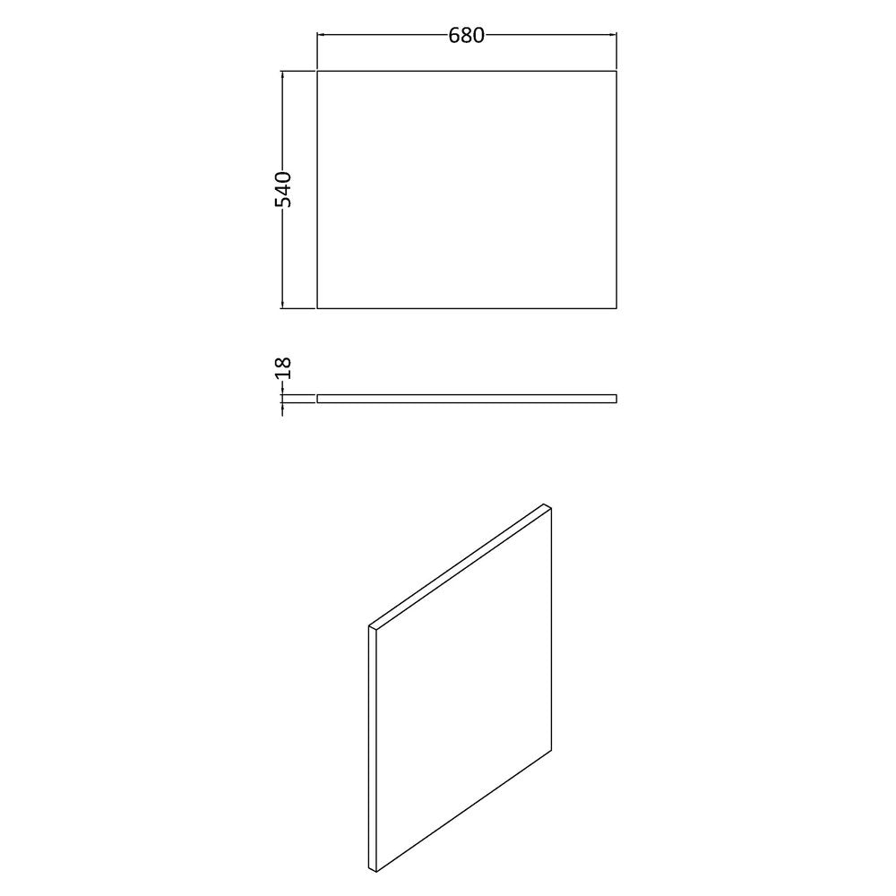 Hudson Reed Fusion Gloss White 700mm Shower Bath End Panel - OFF179