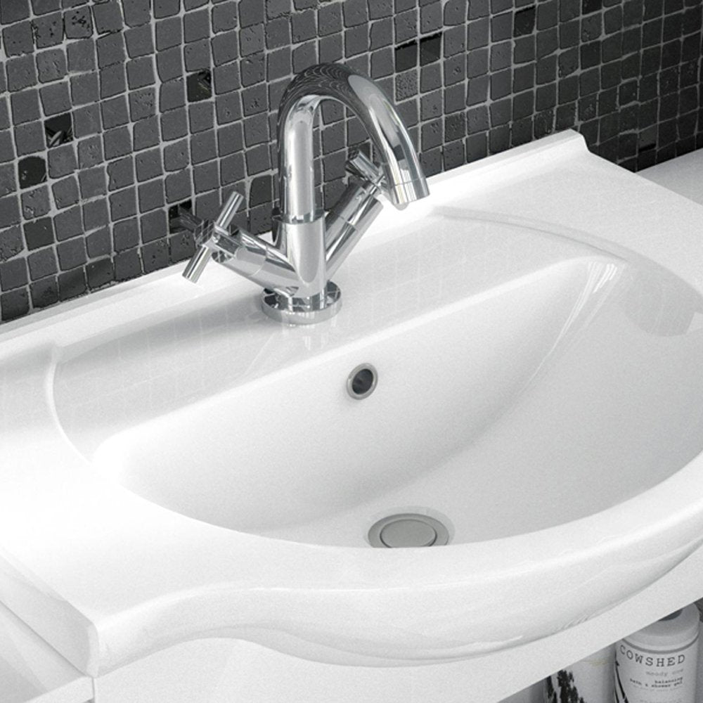 Nuie Mayford Gloss White Floor Standing 550mm Cabinet & Basin 1 - VTY550
