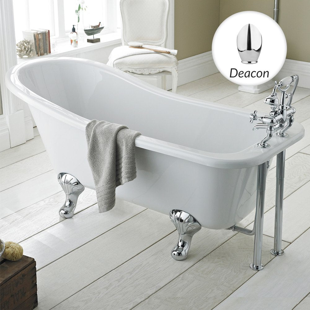 Hudson Reed Brockley 1500mm Single Ended Freestanding Bath & Deacon Leg Set
