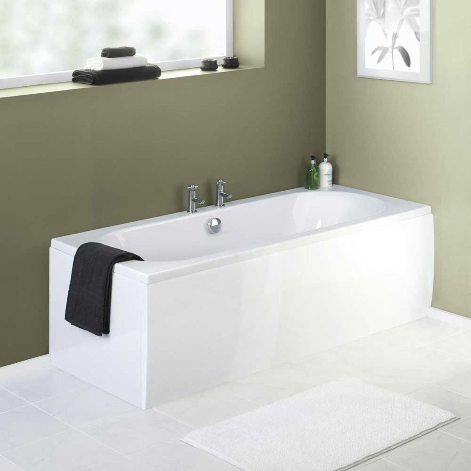 Nuie White Acrylic 1700mm Bath Front Panel - PAN140