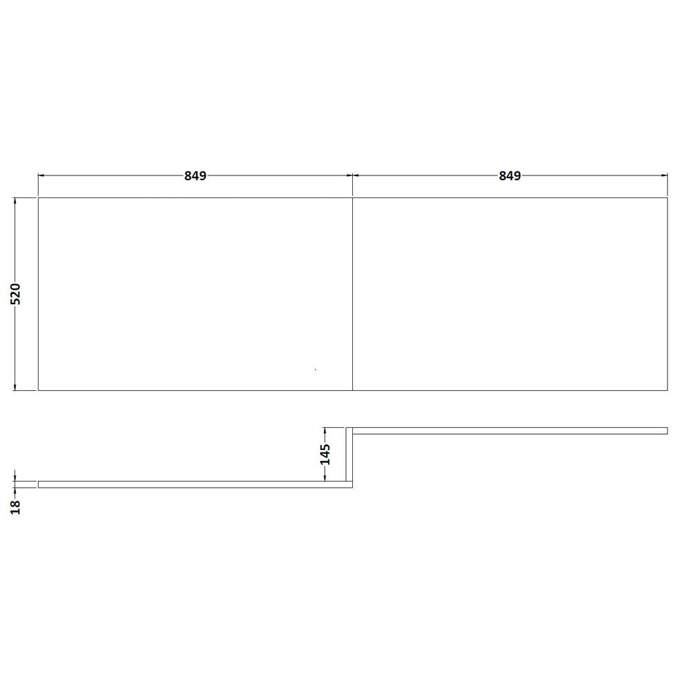 Nuie Athena Driftwood 1700mm Square Shower Bath Front Panel - MPC135