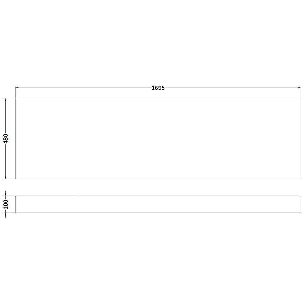 Nuie Athena Anthracite Woodgrain 1800mm Bath Front Panel - MPD507