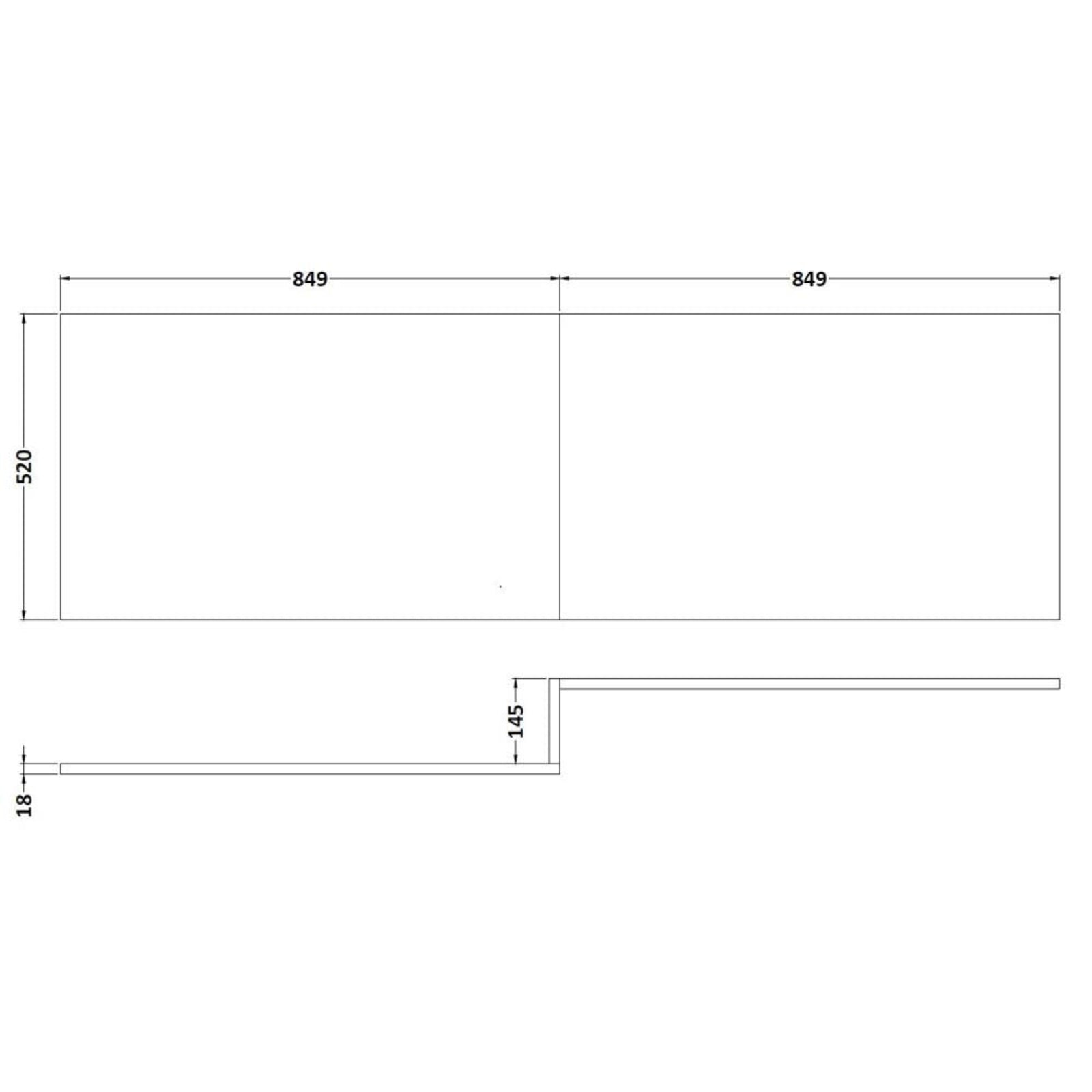 Nuie Athena Anthracite Woodgrain 1700mm Square Shower Bath Front Panel - MPD535